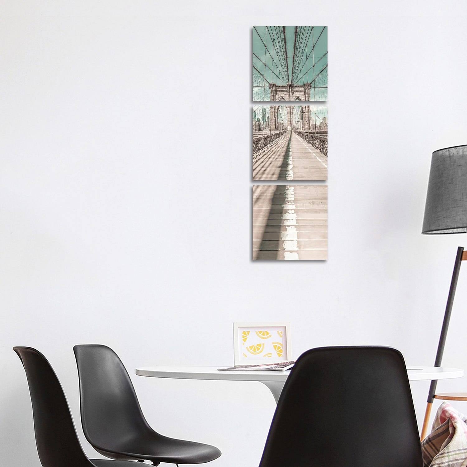 iCanvas "Nyc Brooklyn Bridge Panorama Urban Vintage Style" by Melanie